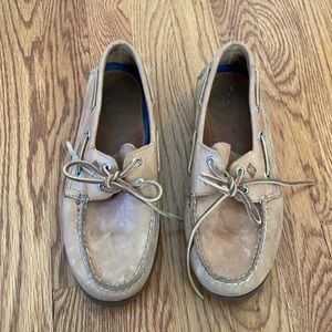 Sperry Men’s Authentic Original 2 Eye Boat Shoe, color Sahara, size 8.5